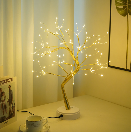 LED Copper Wire Bedroom Tree Light